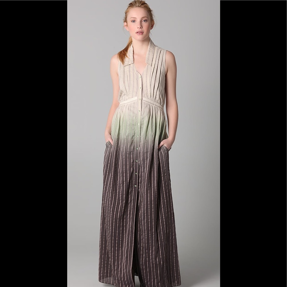 Theyskens Theory Ombré cotton blend maxi dress